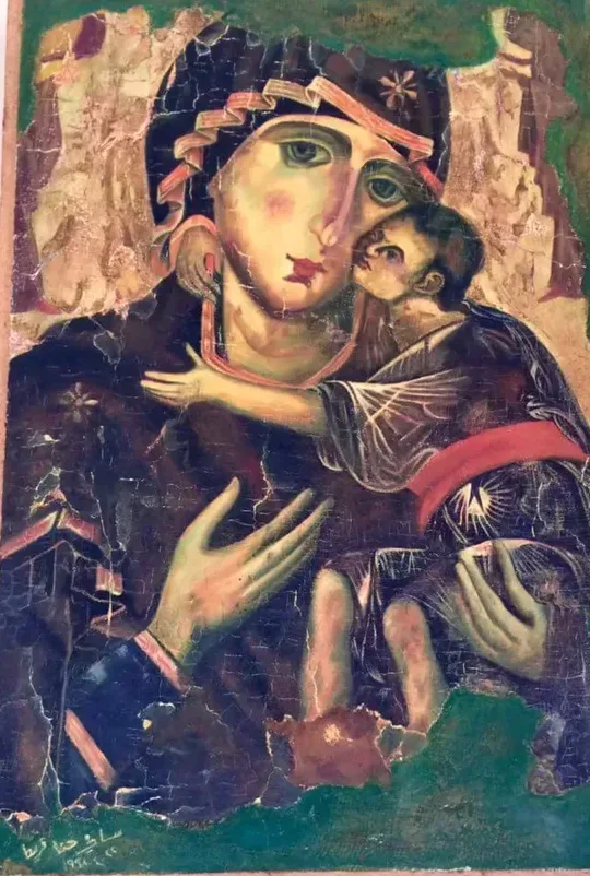 Icon of the Virgin and Child, painted by Dr. Sam Kreit