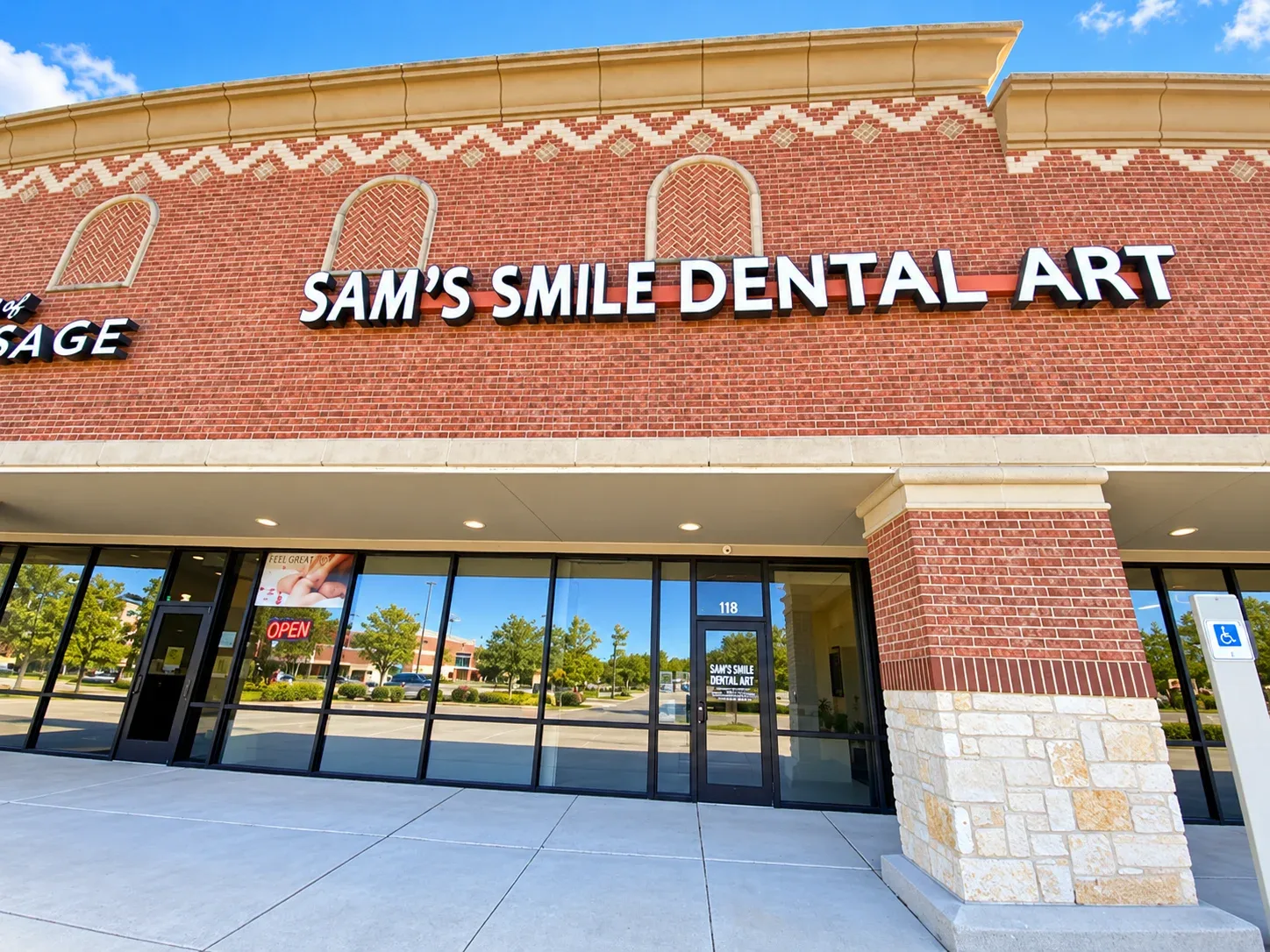 Sam’s Smile Dental Art storefront at 3824 Atascocita Rd, Ste 118, Humble, TX